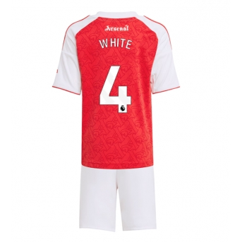 Billige Fotballdrakt Arsenal Ben White #4 Replika Hjemmedraktsett Barn 2025-26 Kortermet (med bukser)